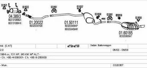 MTS C020367010204 - Система випуску ОГ autocars.com.ua