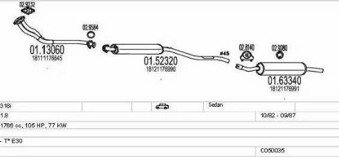 MTS C050035000736 - Система випуску ОГ autocars.com.ua