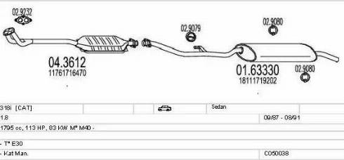 MTS C050038000739 - Система випуску ОГ autocars.com.ua