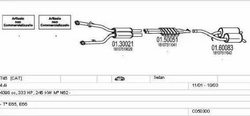 MTS C050300009054 - Система випуску ОГ autocars.com.ua