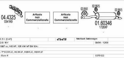 MTS C070122001047 - Система випуску ОГ autocars.com.ua