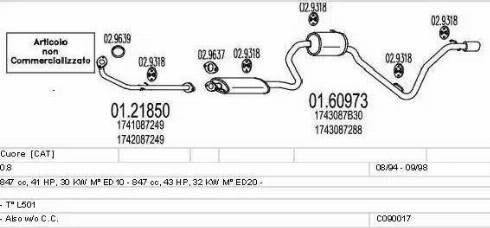 MTS C090017001385 - Система випуску ОГ autocars.com.ua