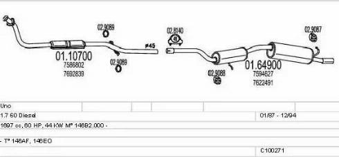 MTS C100271012993 - Система випуску ОГ autocars.com.ua