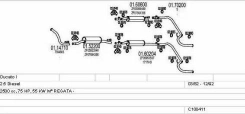 MTS C100411013130 - Система випуску ОГ autocars.com.ua