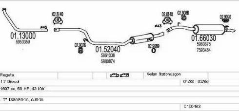 MTS C100483013200 - Система випуску ОГ autocars.com.ua