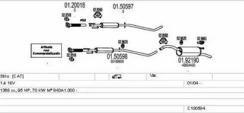 MTS C100584013300 - Система випуску ОГ autocars.com.ua