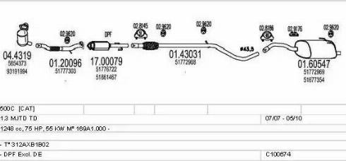 MTS C100674021785 - Система выпуска ОГ avtokuzovplus.com.ua