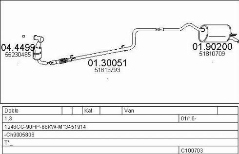 MTS C100703029807 - Система выпуска ОГ avtokuzovplus.com.ua