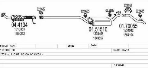 MTS C110242003969 - Система випуску ОГ autocars.com.ua