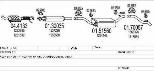 MTS C110245003973 - Система випуску ОГ autocars.com.ua