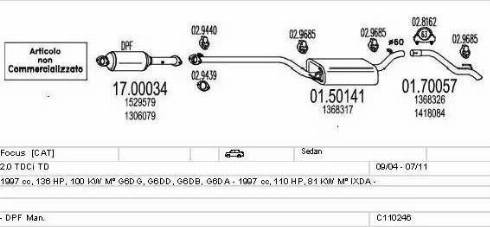 MTS C110246003974 - Система випуску ОГ autocars.com.ua