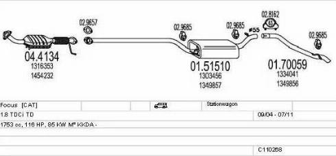 MTS C110268004006 - Система выпуска ОГ avtokuzovplus.com.ua