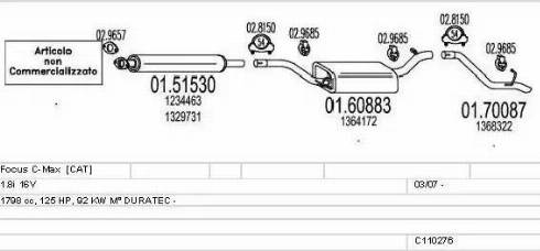 MTS C110276004016 - Система выпуска ОГ avtokuzovplus.com.ua