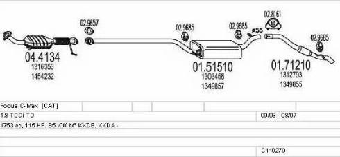 MTS C110279004020 - Система випуску ОГ autocars.com.ua
