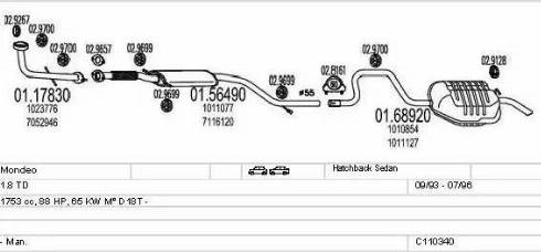 MTS C110340003305 - Система выпуска ОГ avtokuzovplus.com.ua