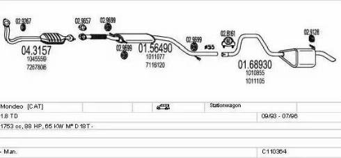 MTS C110364003332 - Система випуску ОГ autocars.com.ua