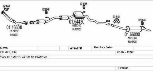 MTS C110445009540 - Система випуску ОГ autocars.com.ua