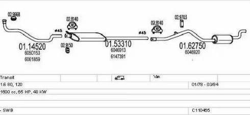 MTS C110465009563 - Система випуску ОГ autocars.com.ua