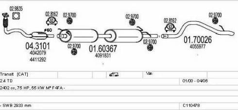 MTS C110478009580 - Система випуску ОГ autocars.com.ua