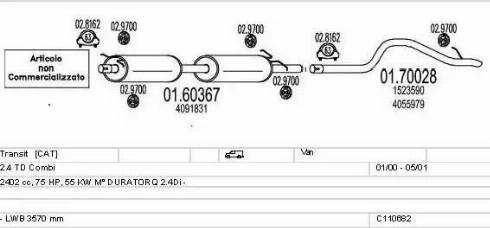 MTS C110682009788 - Система выпуска ОГ avtokuzovplus.com.ua