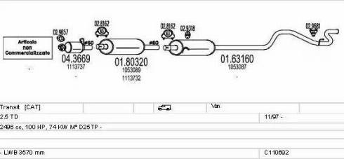 MTS C110692008084 - Система випуску ОГ autocars.com.ua