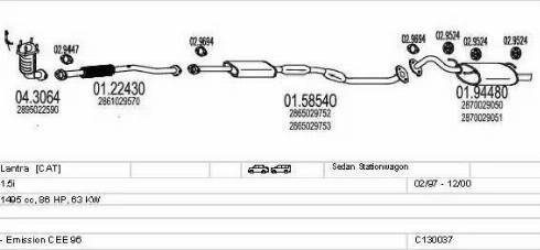 MTS C130037001887 - Система випуску ОГ autocars.com.ua