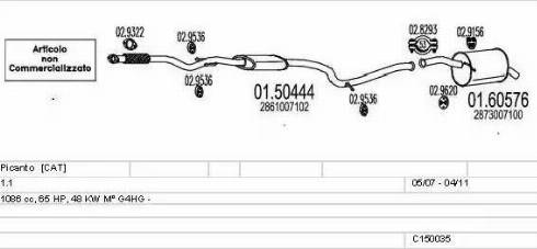 MTS C150035015824 - Система випуску ОГ autocars.com.ua