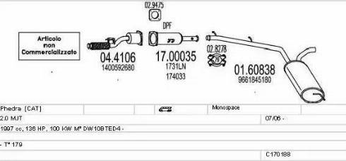 MTS C170188009914 - Система випуску ОГ autocars.com.ua