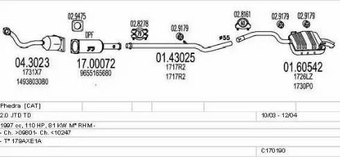 MTS C170190010033 - Система випуску ОГ autocars.com.ua
