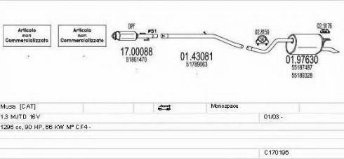MTS C170196010965 - Система випуску ОГ autocars.com.ua