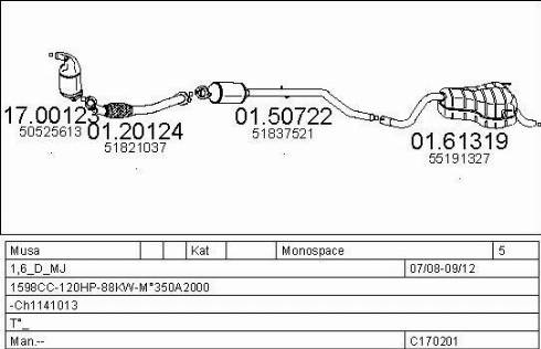 MTS C170201029989 - Система випуску ОГ autocars.com.ua