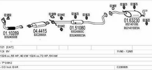 MTS C200006000007 - Система випуску ОГ autocars.com.ua