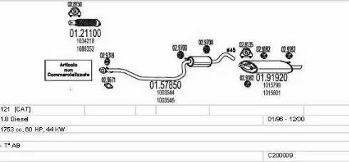 MTS C200009000016 - Система випуску ОГ autocars.com.ua