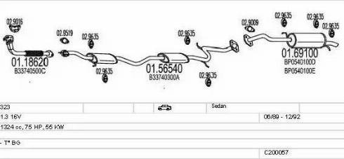 MTS C200057000097 - Система випуску ОГ autocars.com.ua