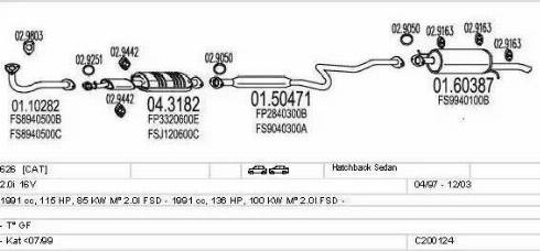 MTS C200124000198 - Система випуску ОГ autocars.com.ua