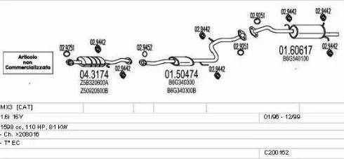 MTS C200162000245 - Система випуску ОГ autocars.com.ua