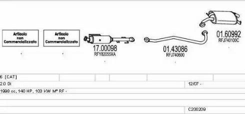 MTS C200209011032 - Система випуску ОГ autocars.com.ua
