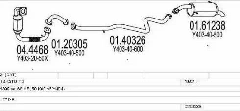 MTS C200238024207 - Система випуску ОГ autocars.com.ua
