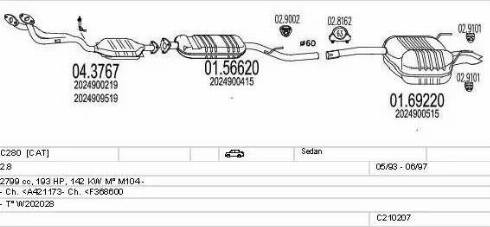 MTS C210207004318 - Система випуску ОГ autocars.com.ua