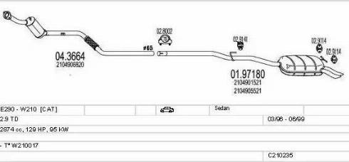 MTS C210235004354 - Система випуску ОГ autocars.com.ua