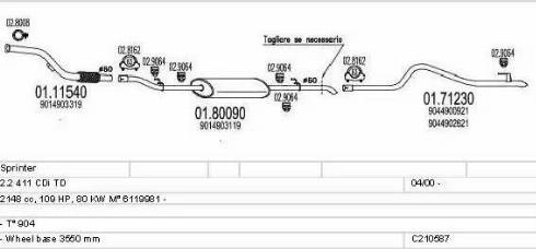 MTS C210587007195 - Система выпуска ОГ avtokuzovplus.com.ua