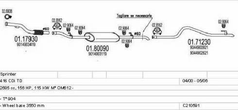 MTS C210591009331 - Система випуску ОГ autocars.com.ua