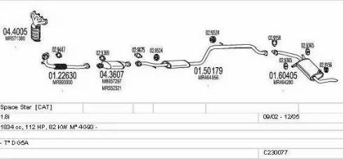 MTS C230077004724 - Система випуску ОГ autocars.com.ua