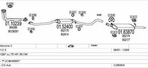 MTS C250004005042 - Система випуску ОГ autocars.com.ua