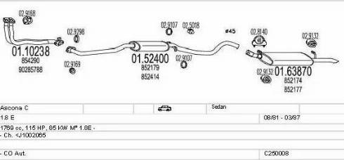 MTS C250008005044 - Система випуску ОГ autocars.com.ua