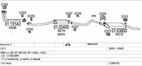 MTS C250016003396 - Система випуску ОГ autocars.com.ua