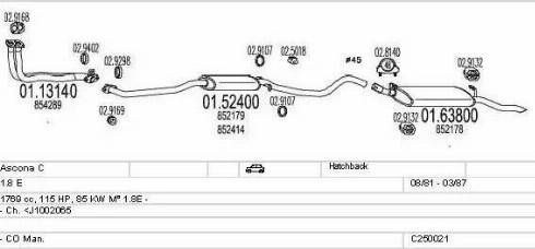 MTS C250021003401 - Система випуску ОГ autocars.com.ua