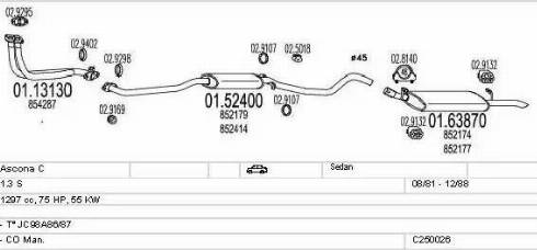 MTS C250026003406 - Система випуску ОГ autocars.com.ua