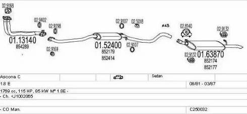 MTS C250032003412 - Система випуску ОГ autocars.com.ua