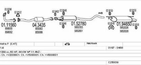 MTS C250039005022 - Система выпуска ОГ avtokuzovplus.com.ua